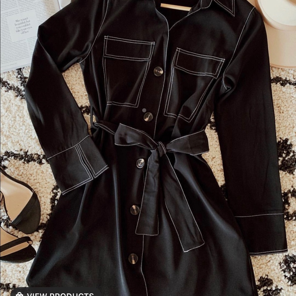 New black medium long sleeve dress boutique